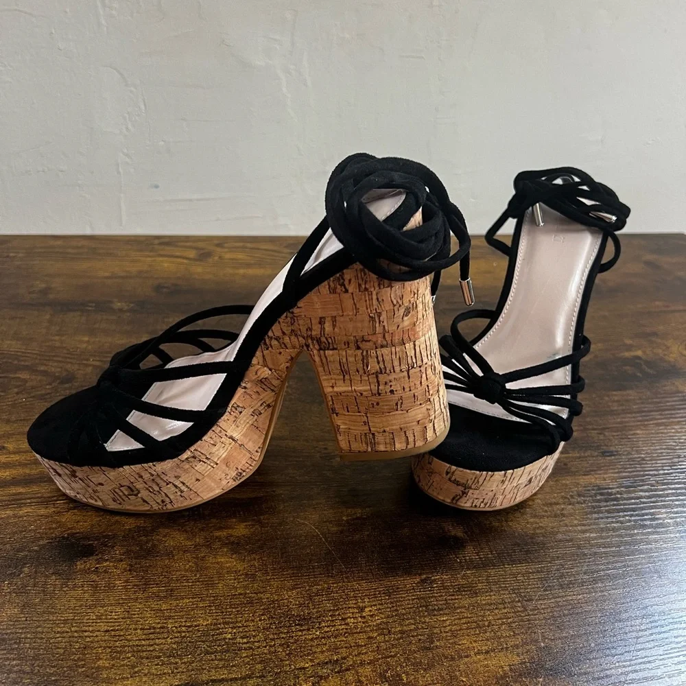 Black Strappy Platform Sandals